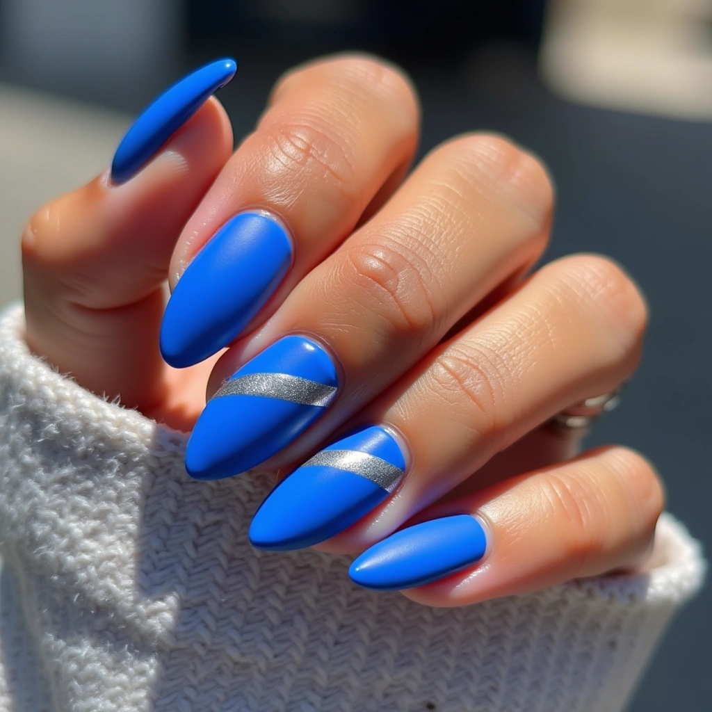 Metallic Stripe in Blue