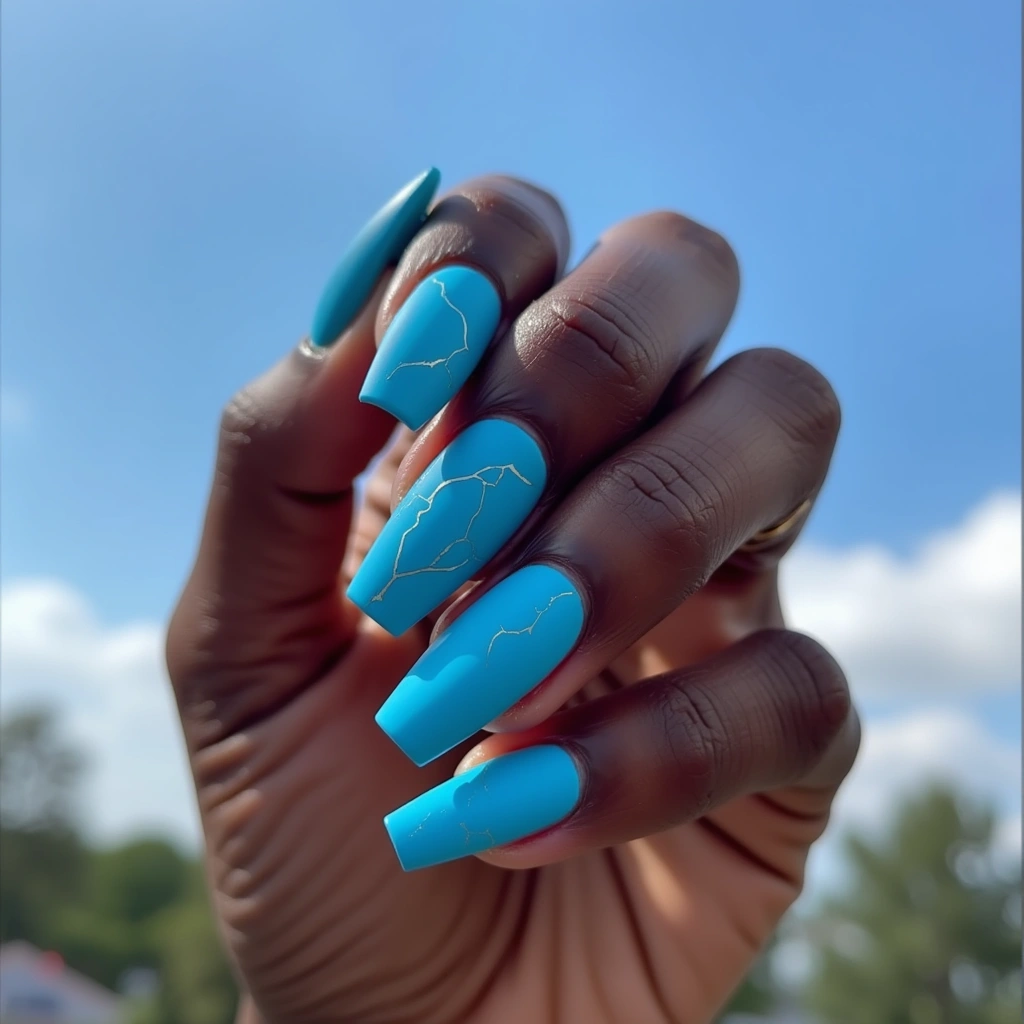 Crackled Silver Blue