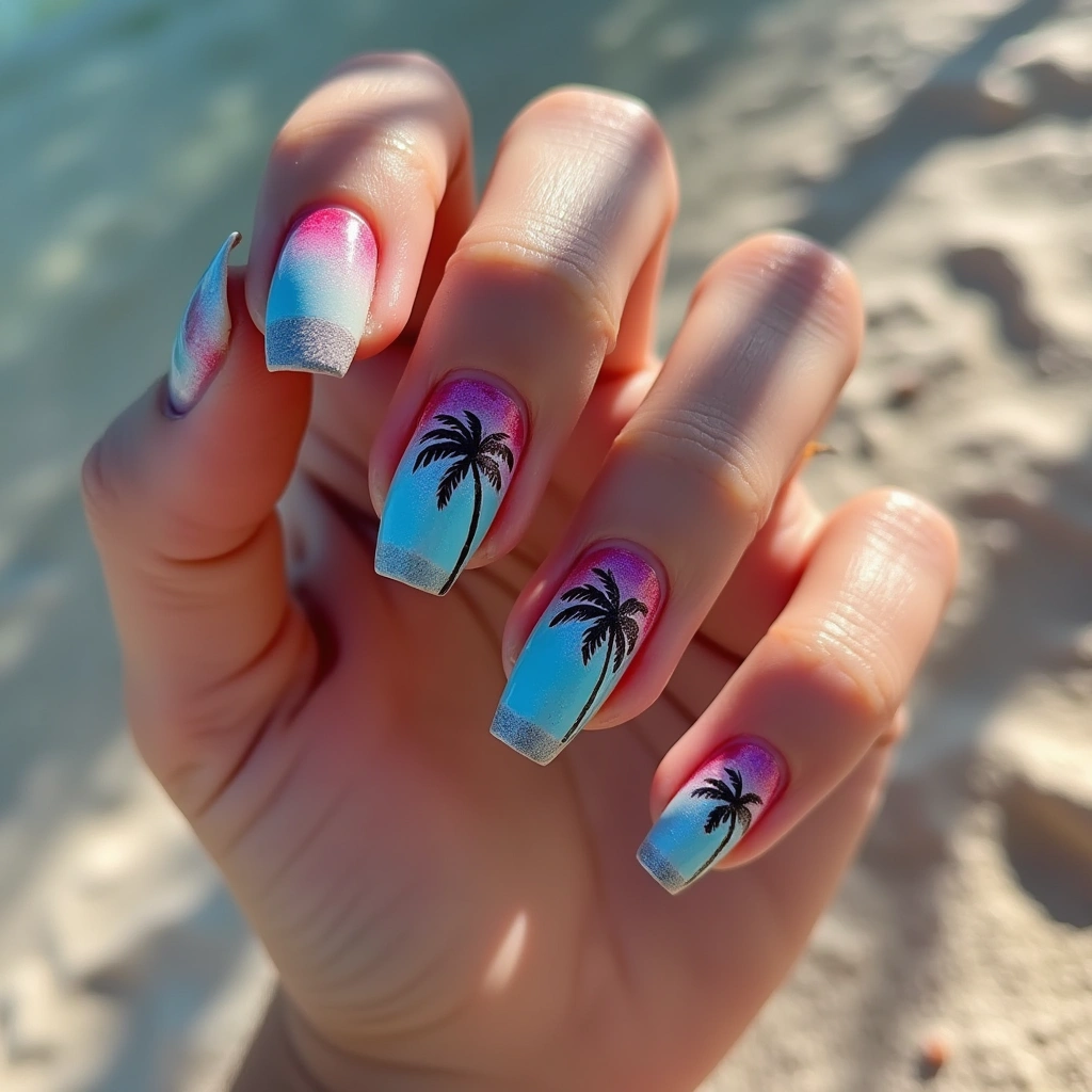 Tropical Sunset Blue