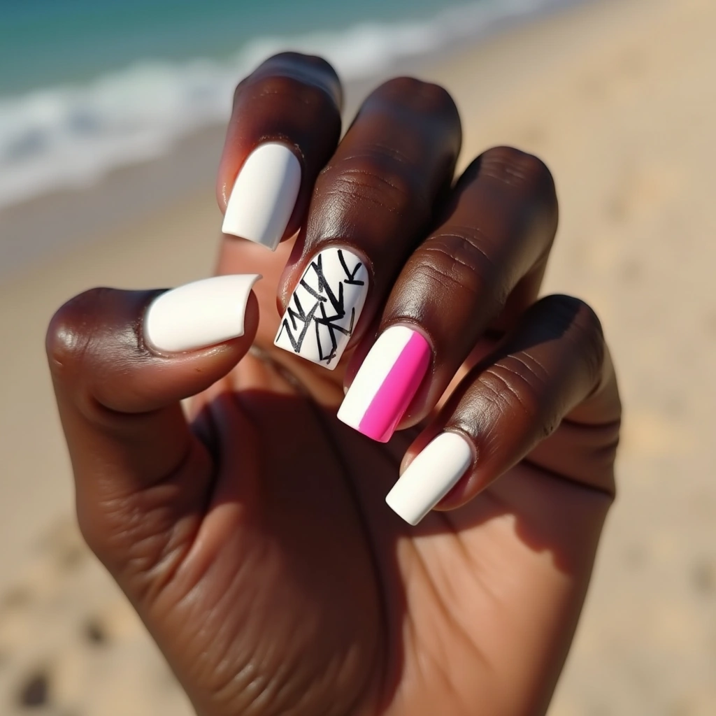 Bold White Square Contrast
