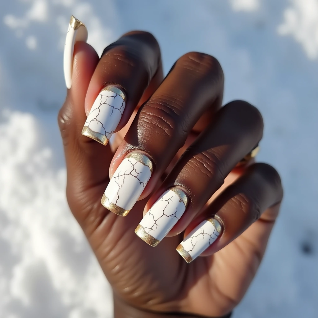 Modern Cracked White Square