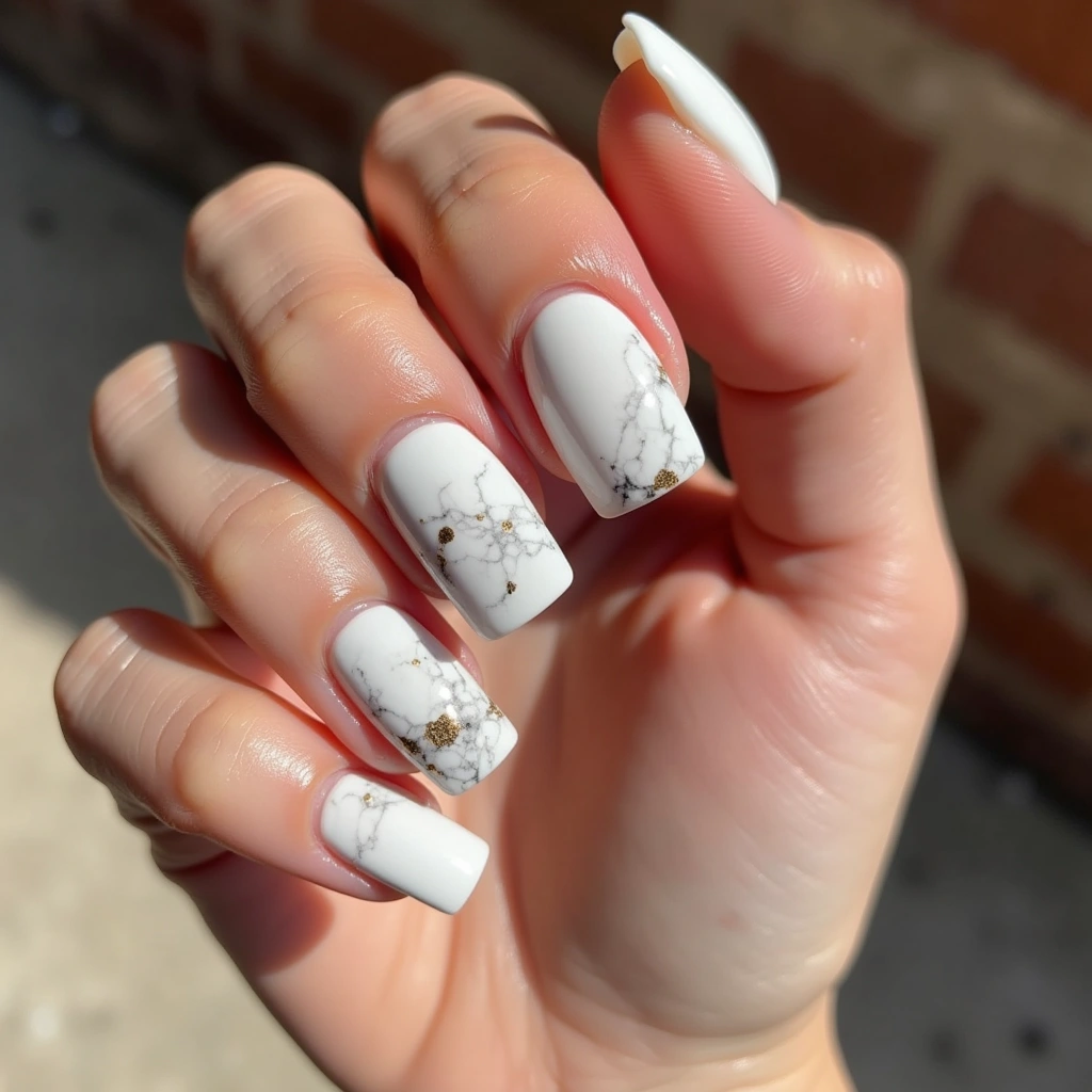 Chic Marble White Square