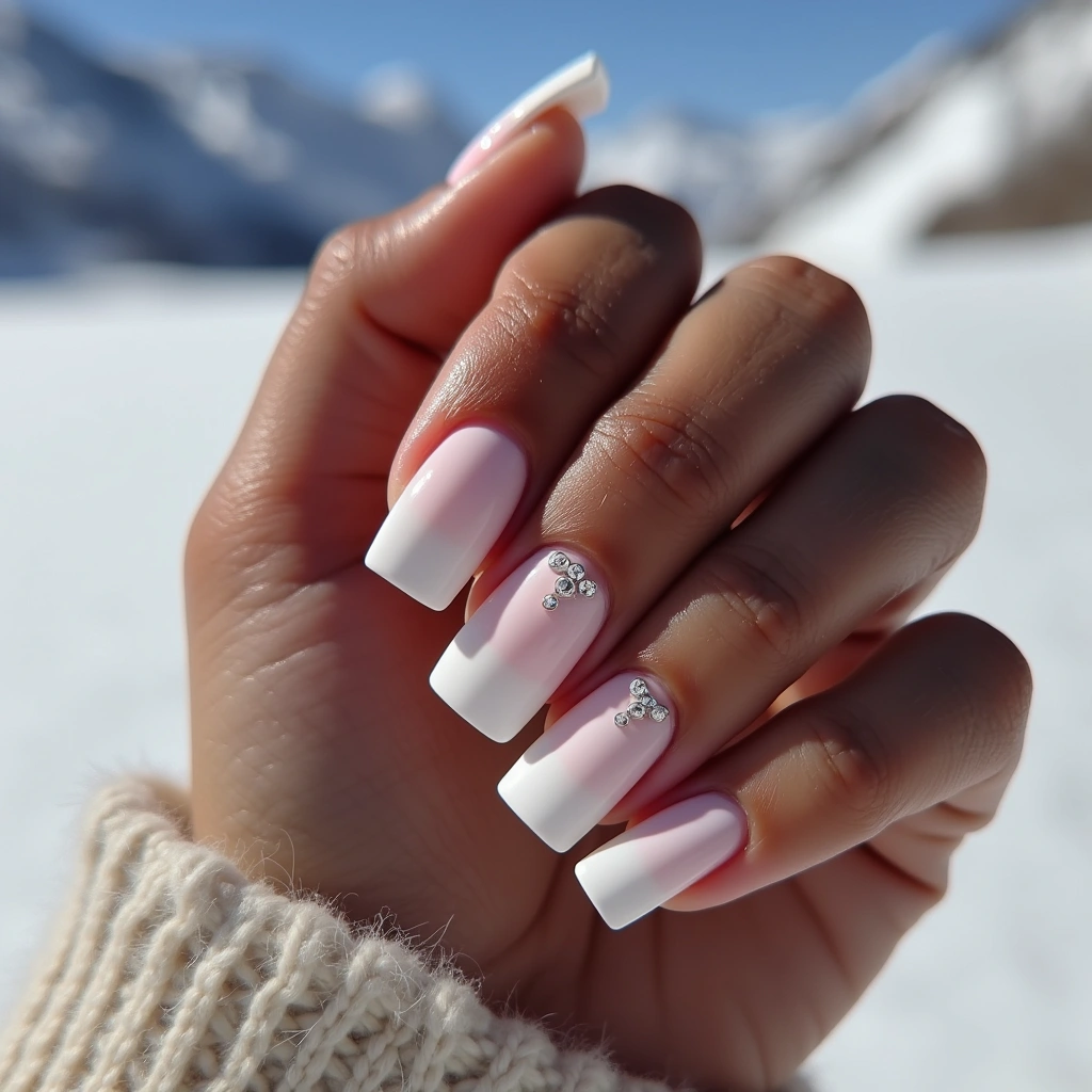 Sparkling Ombre White Square