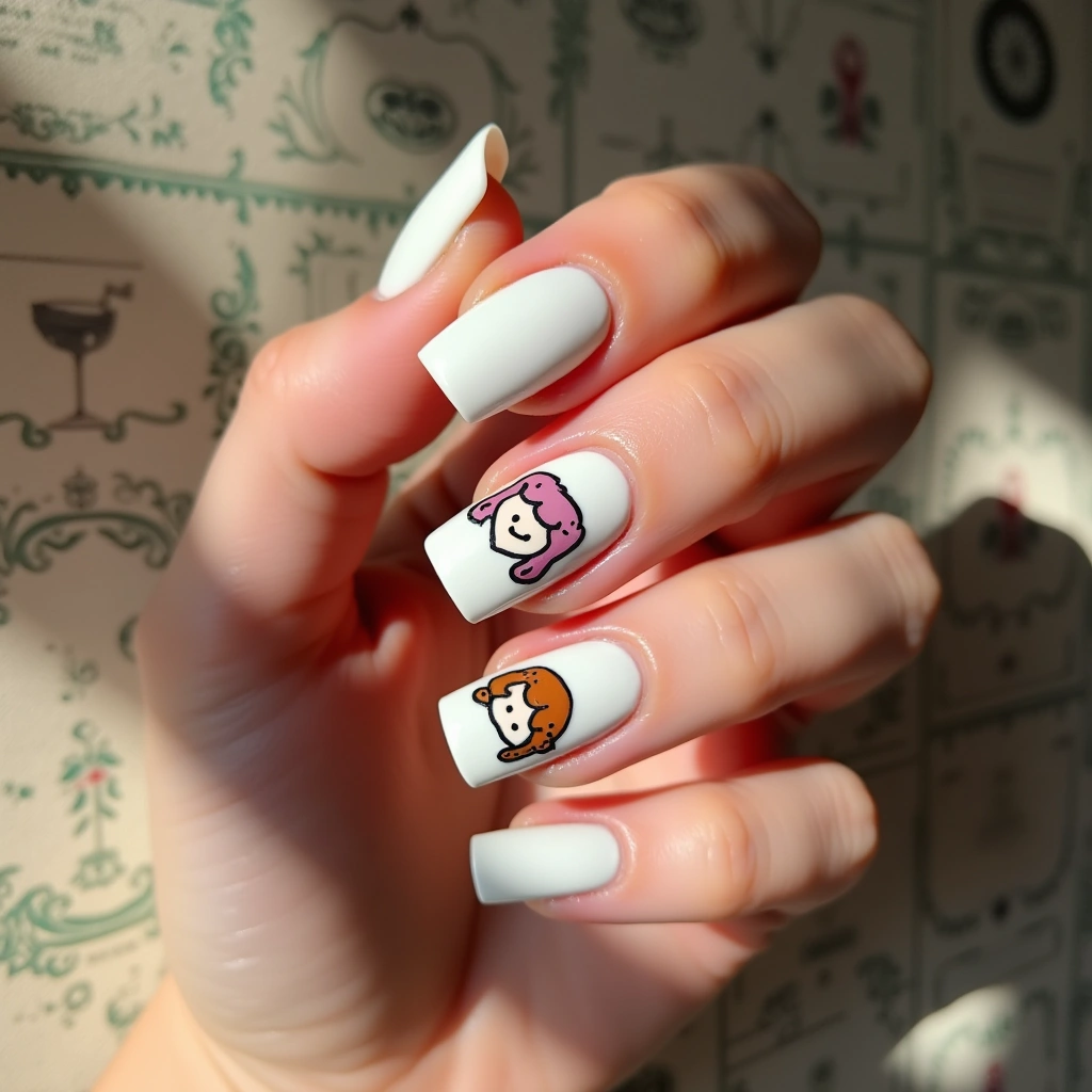 Playful Cartoon White Square