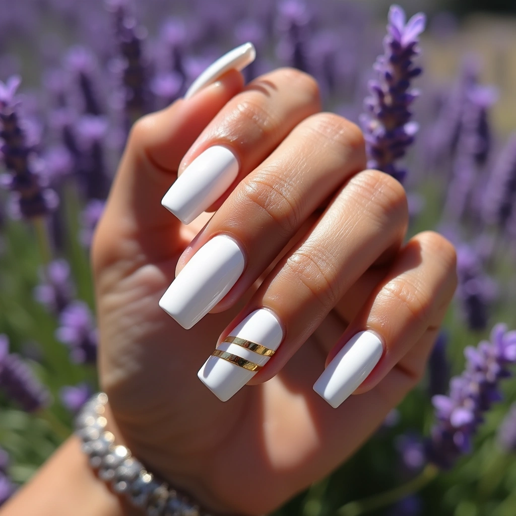 Minimal Gold White Square