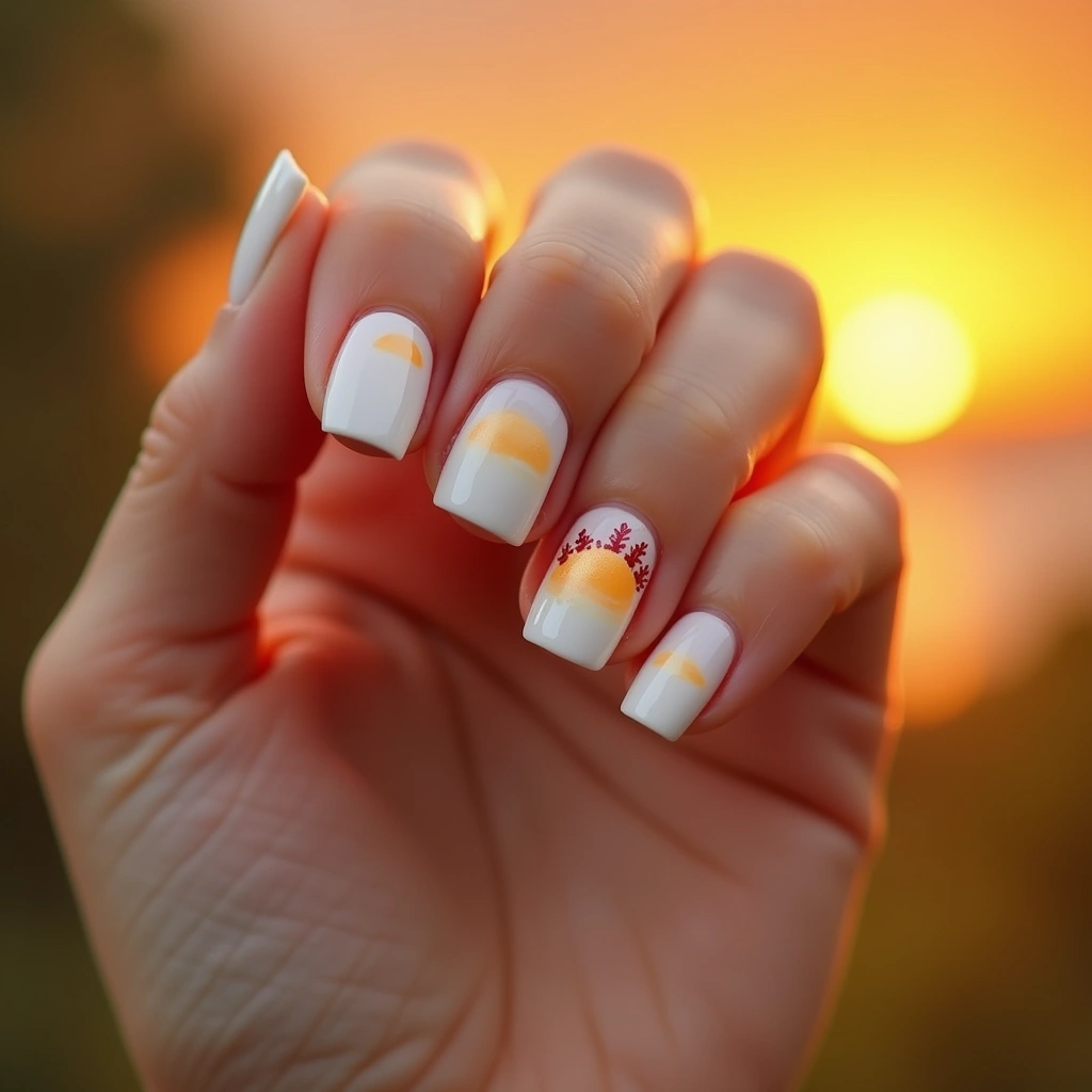 Dreamy Sunset White Square