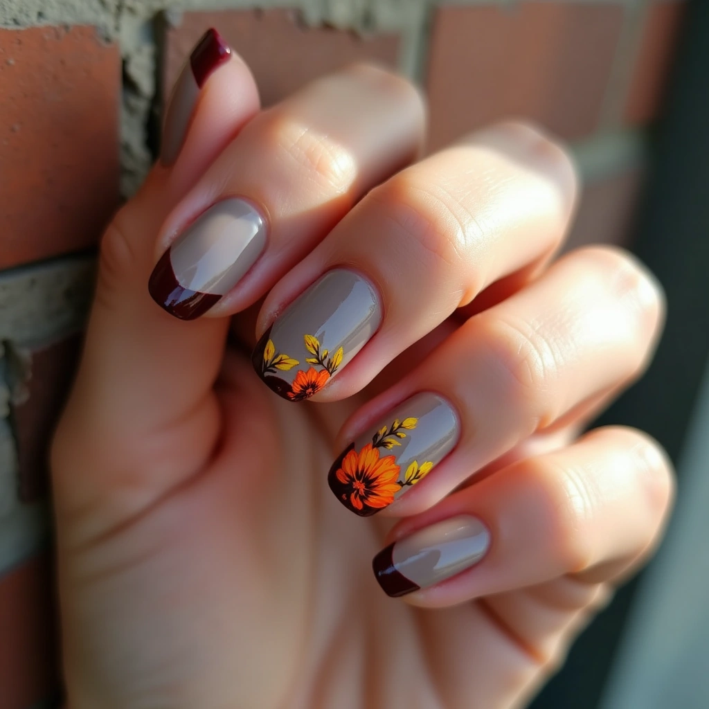 Floral Burgundy French