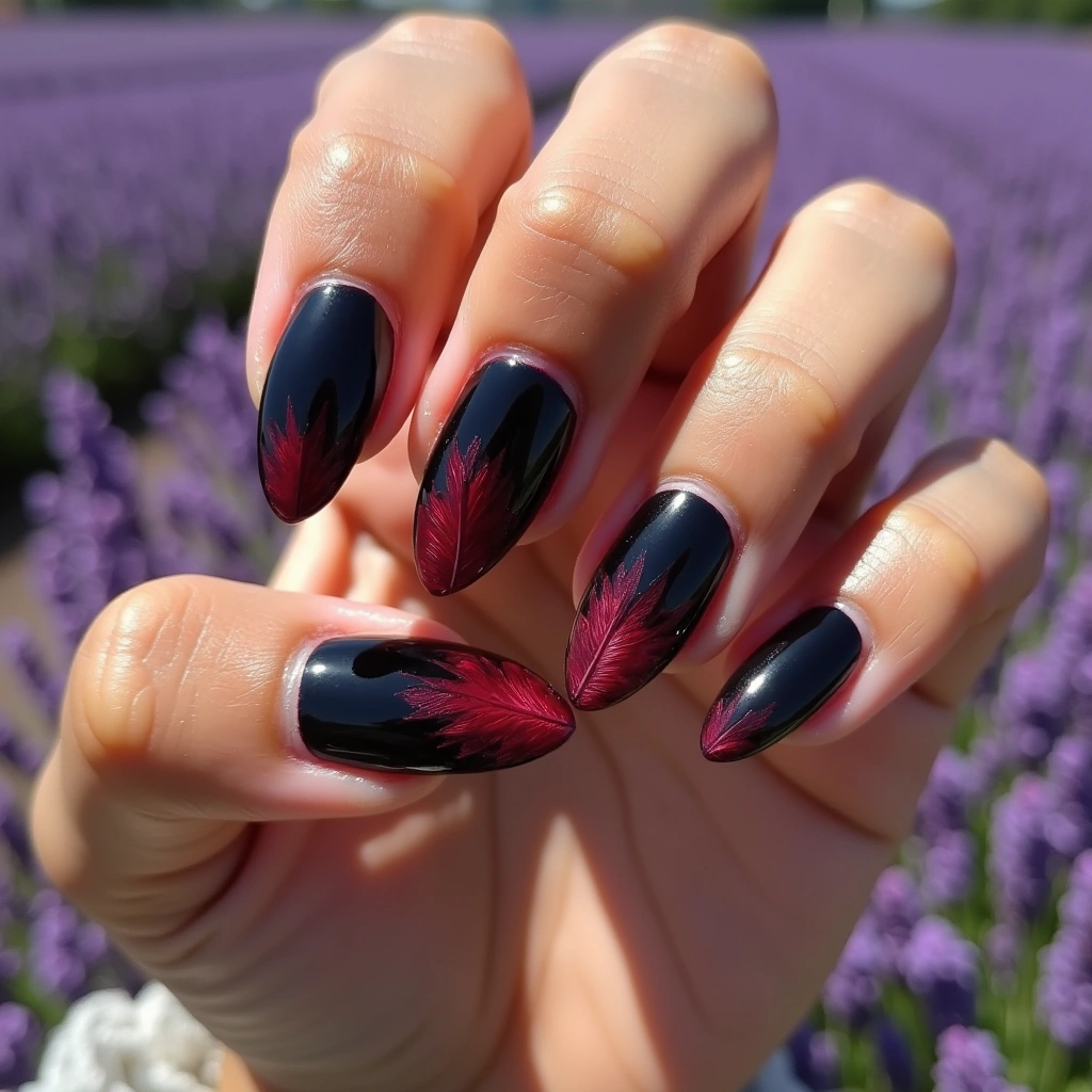 Burgundy Feather Cascade