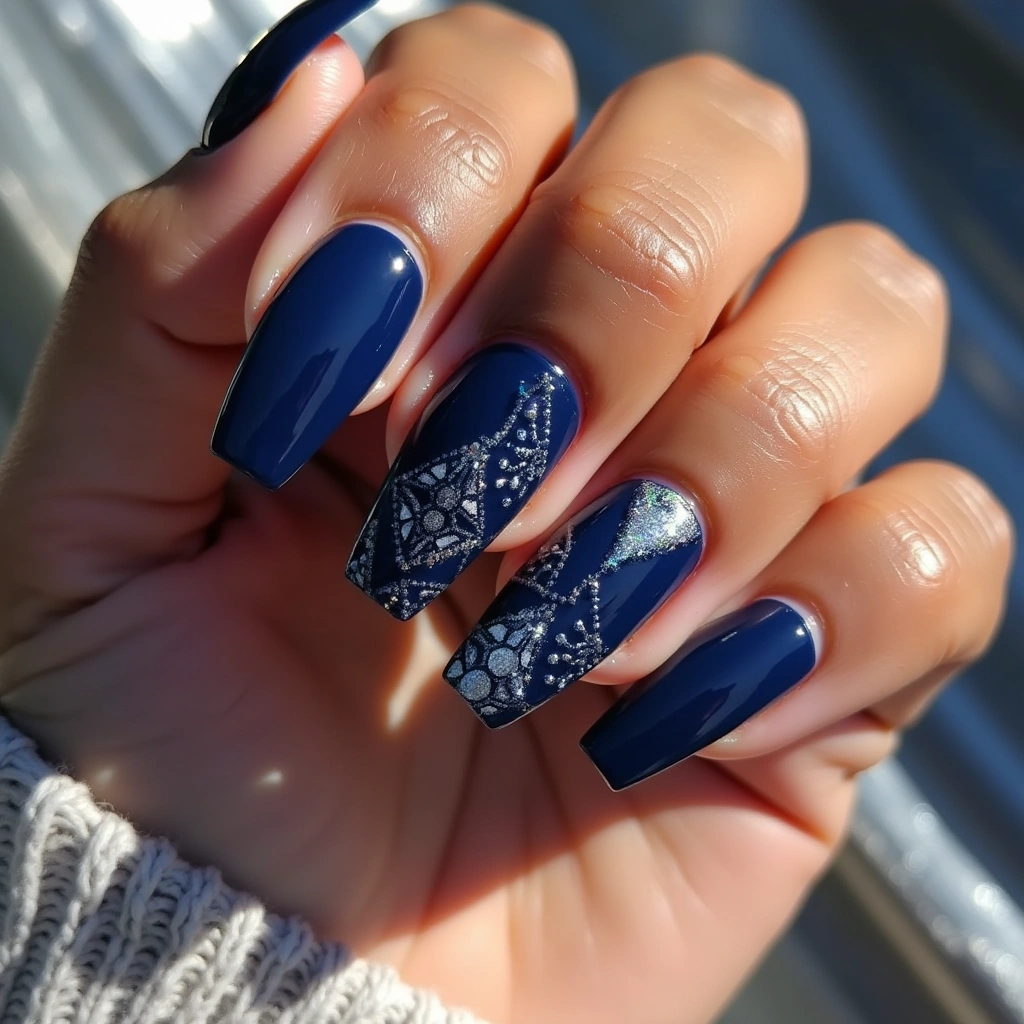 Geometric Winter Blue