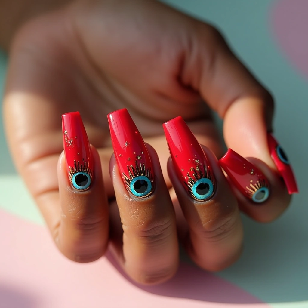 Red Dramatic Peacock
