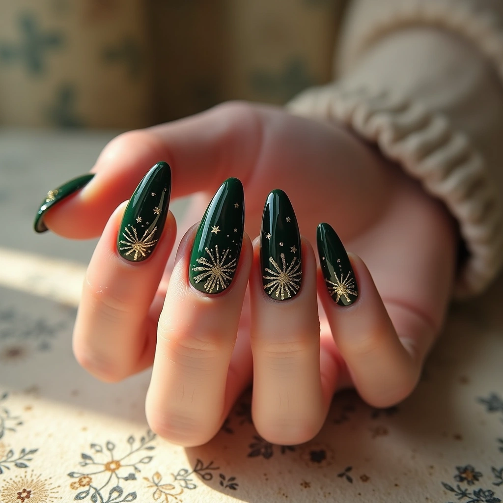 Festive Green Fireworks