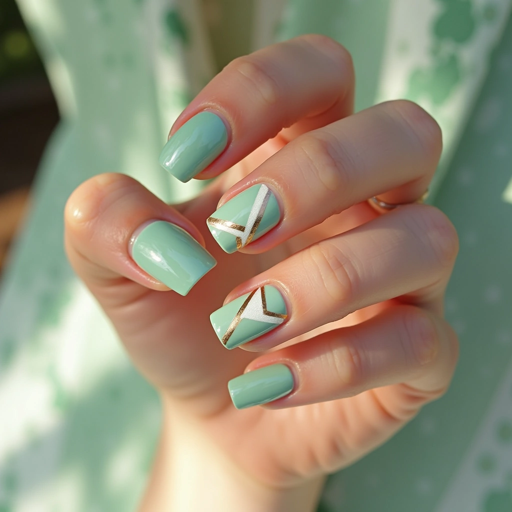 Trendy Mint Geometric