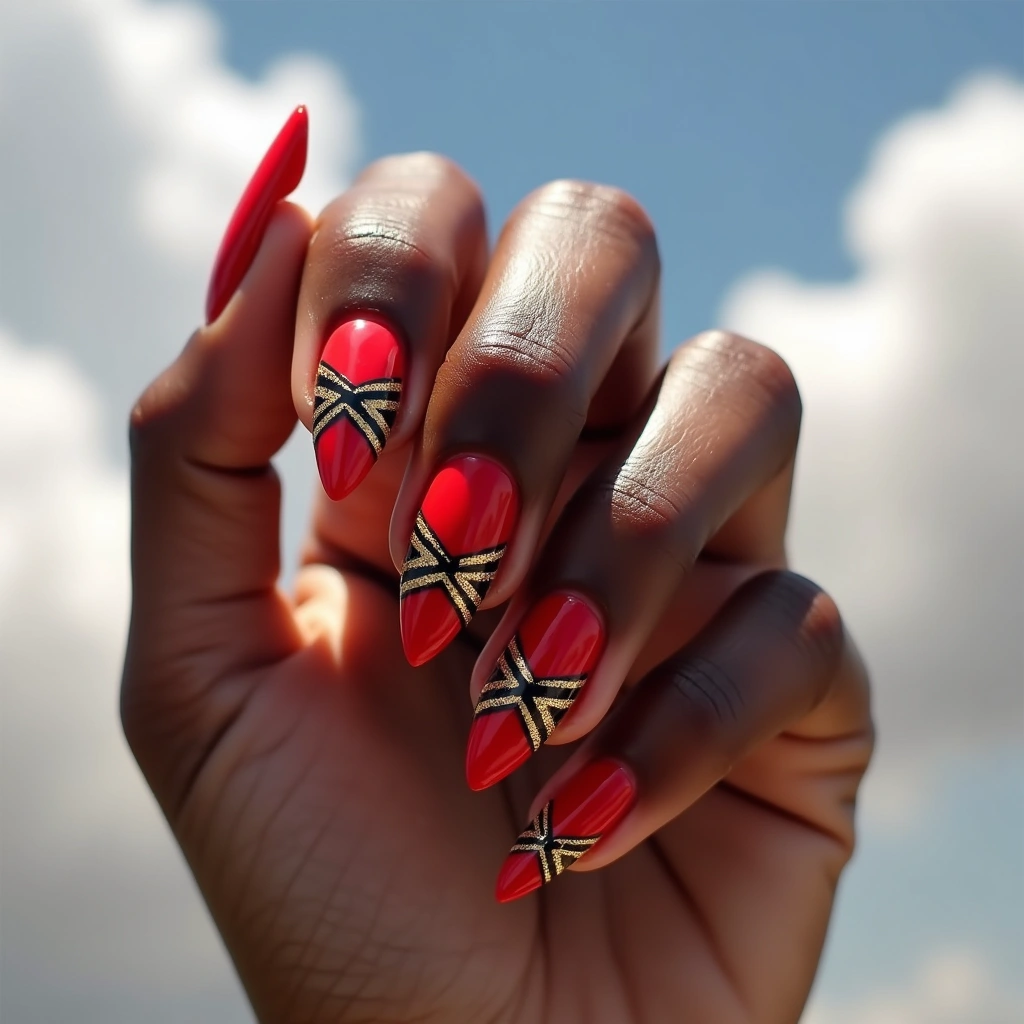 Modern Geometric Red