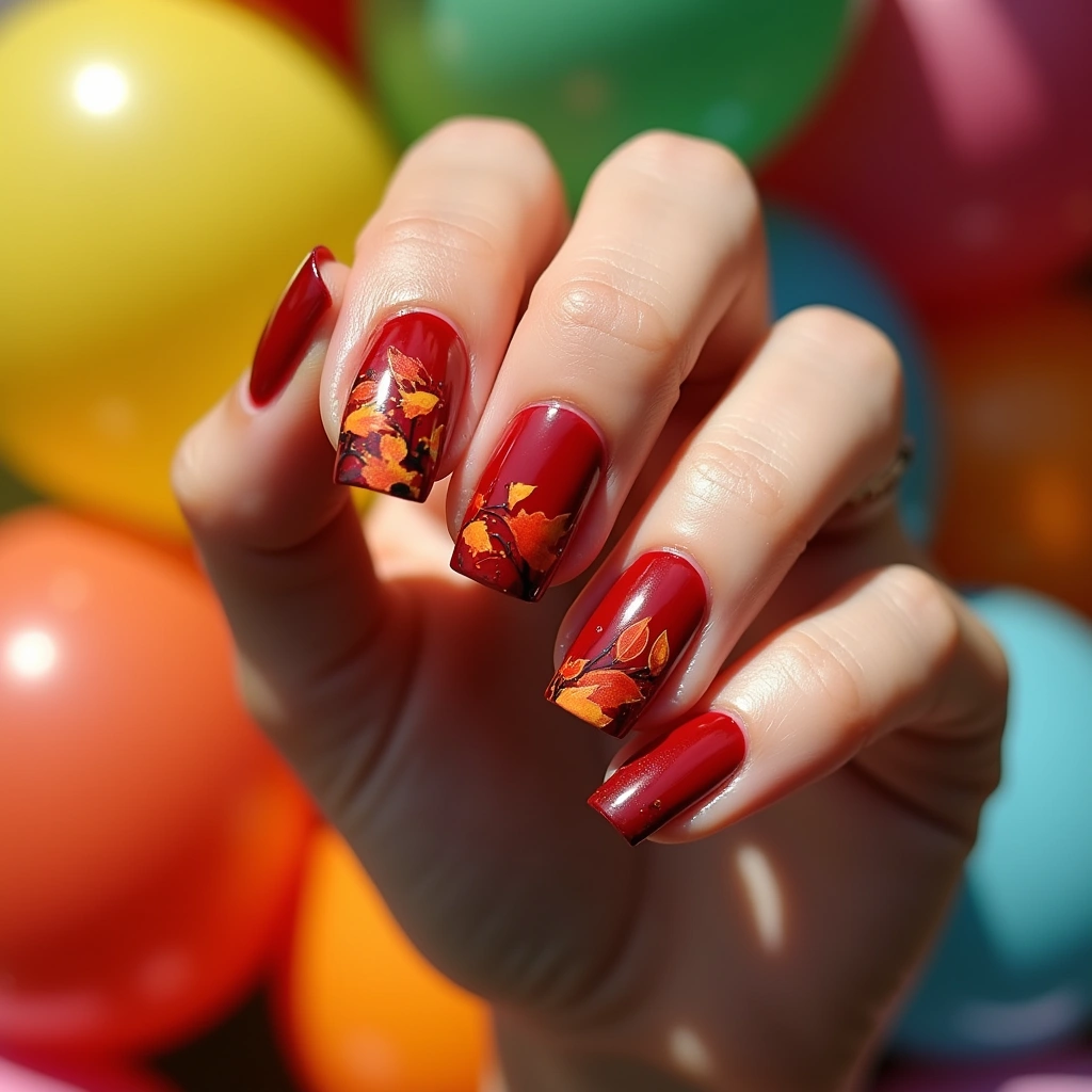 Swirling Autumn Red