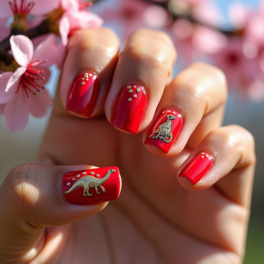 Festive Triceratops Red