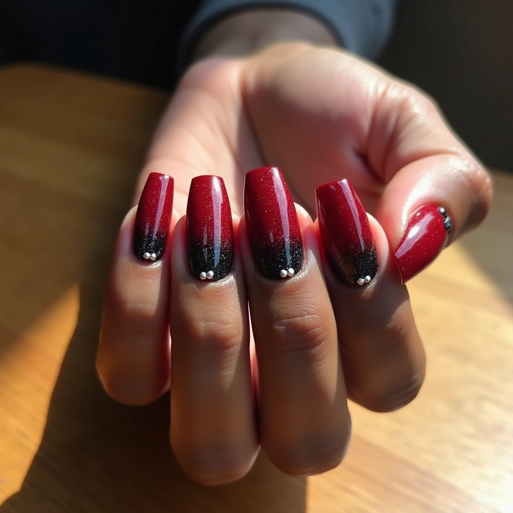 Shimmering Red Charm Tips