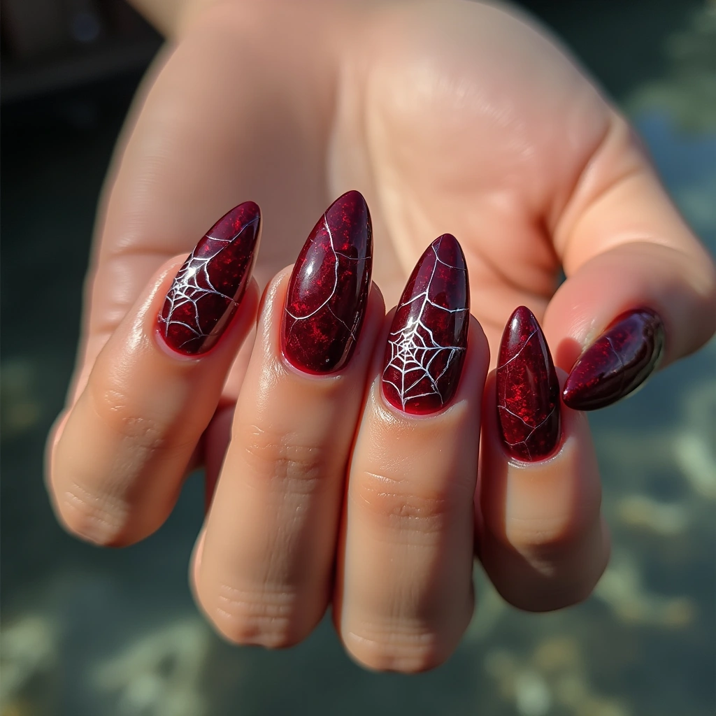 Red Halloween Web Glass