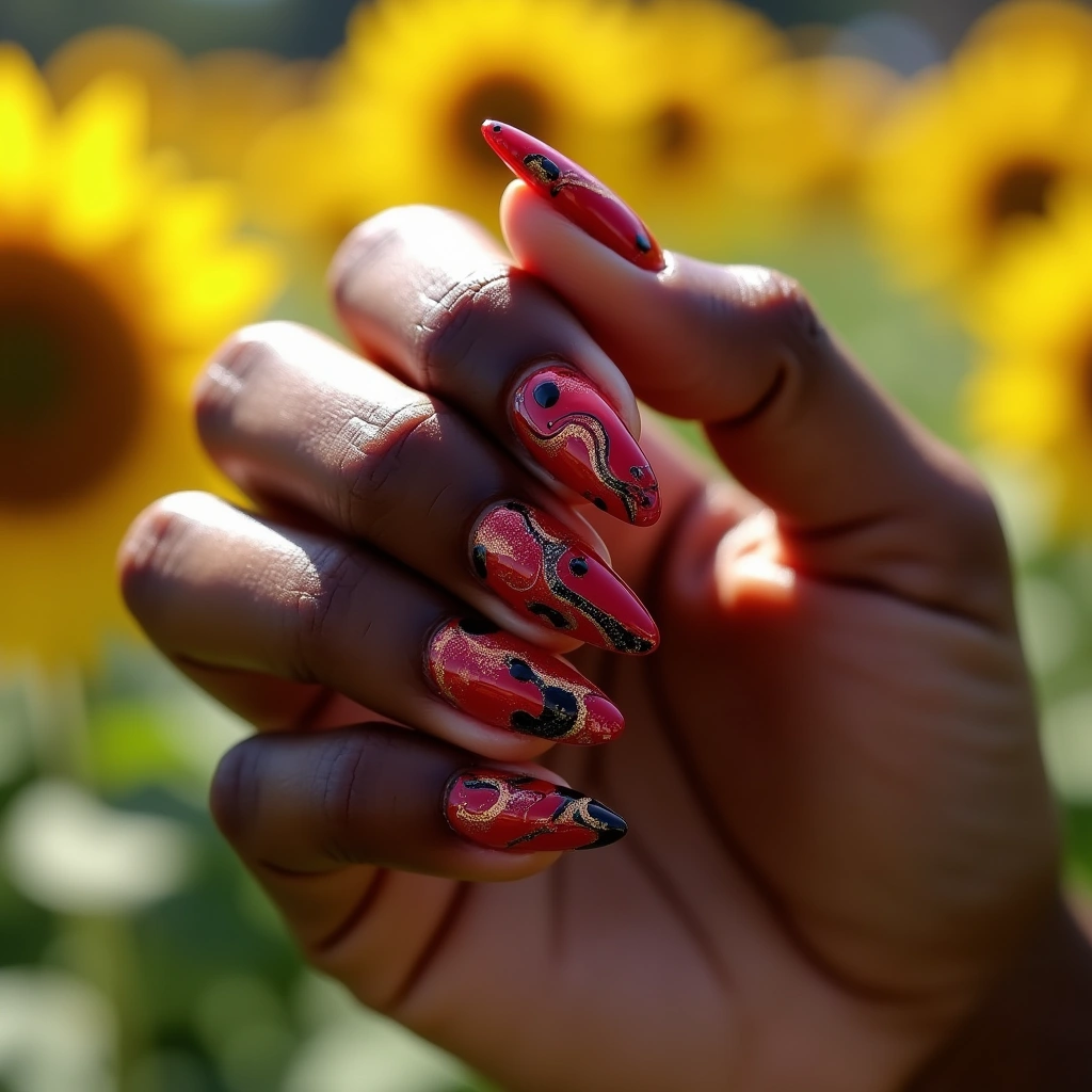 Fiery Red Marble Swirl
