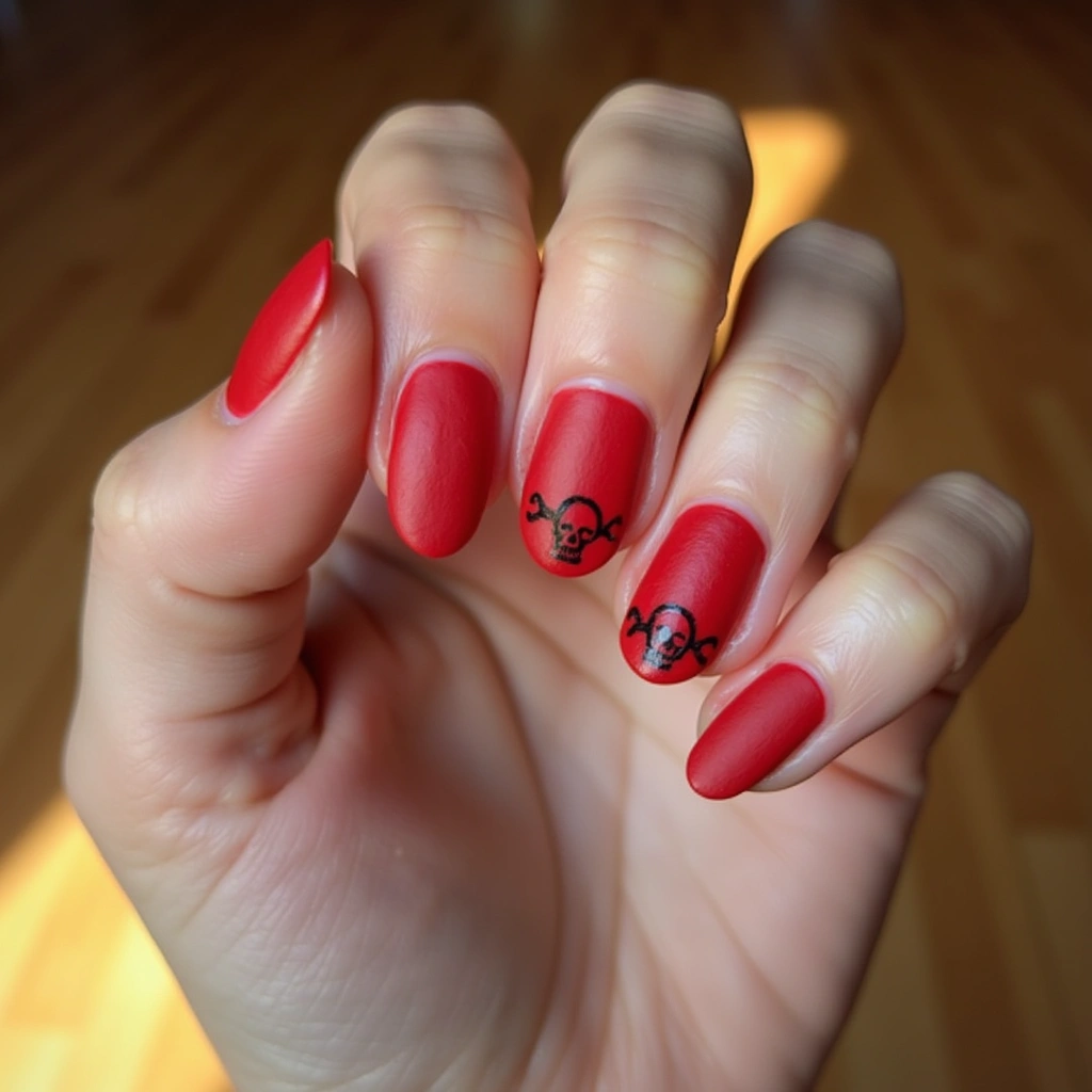 Matte Red Punk Skulls