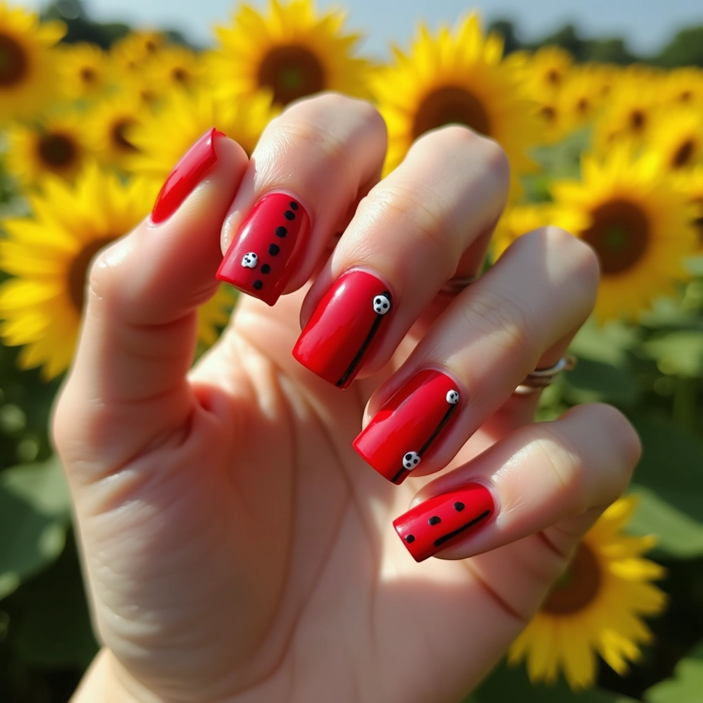Bright Red Stripe Skulls