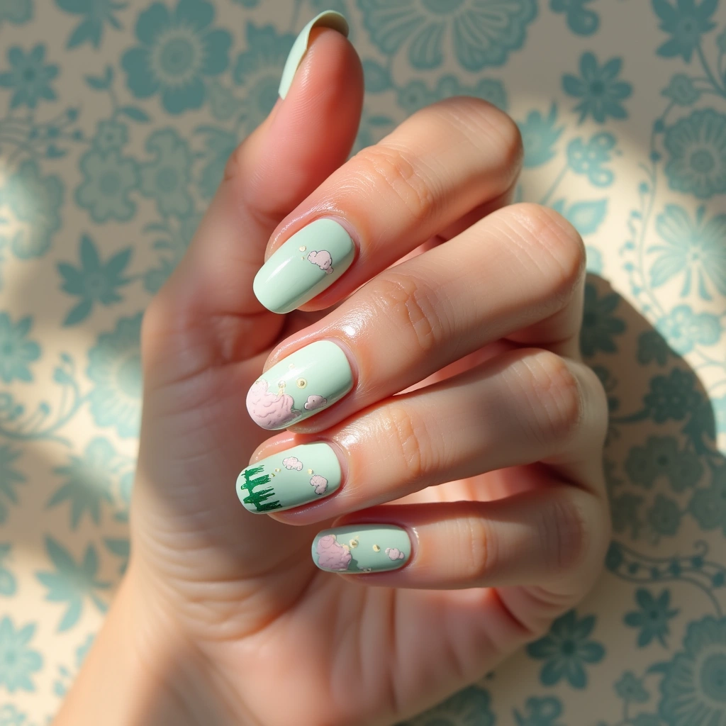 Mint Skyline Whimsy