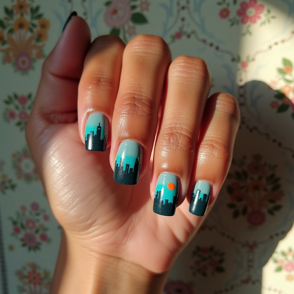 Turquoise Skyline Sunset