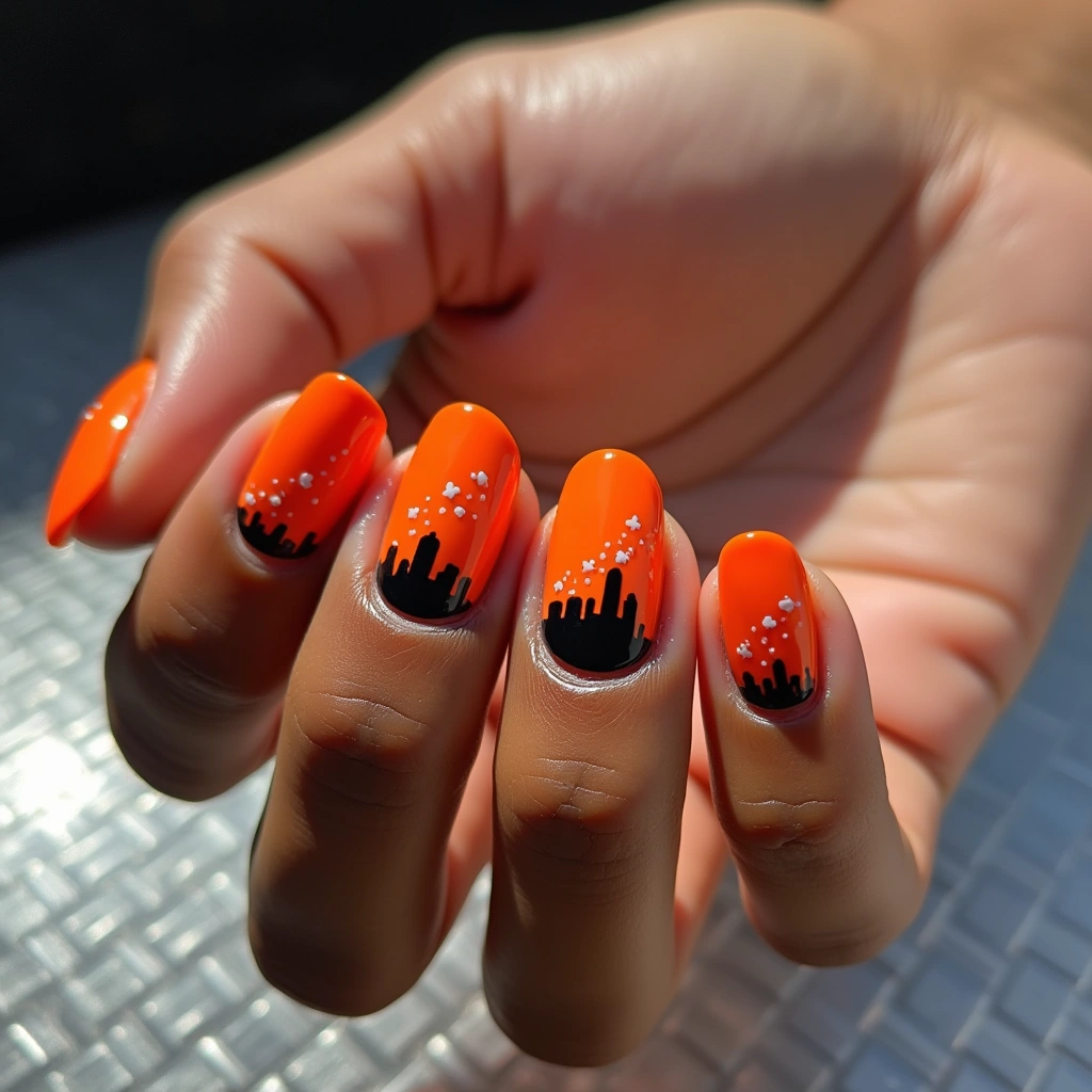 Playful Orange Skyline