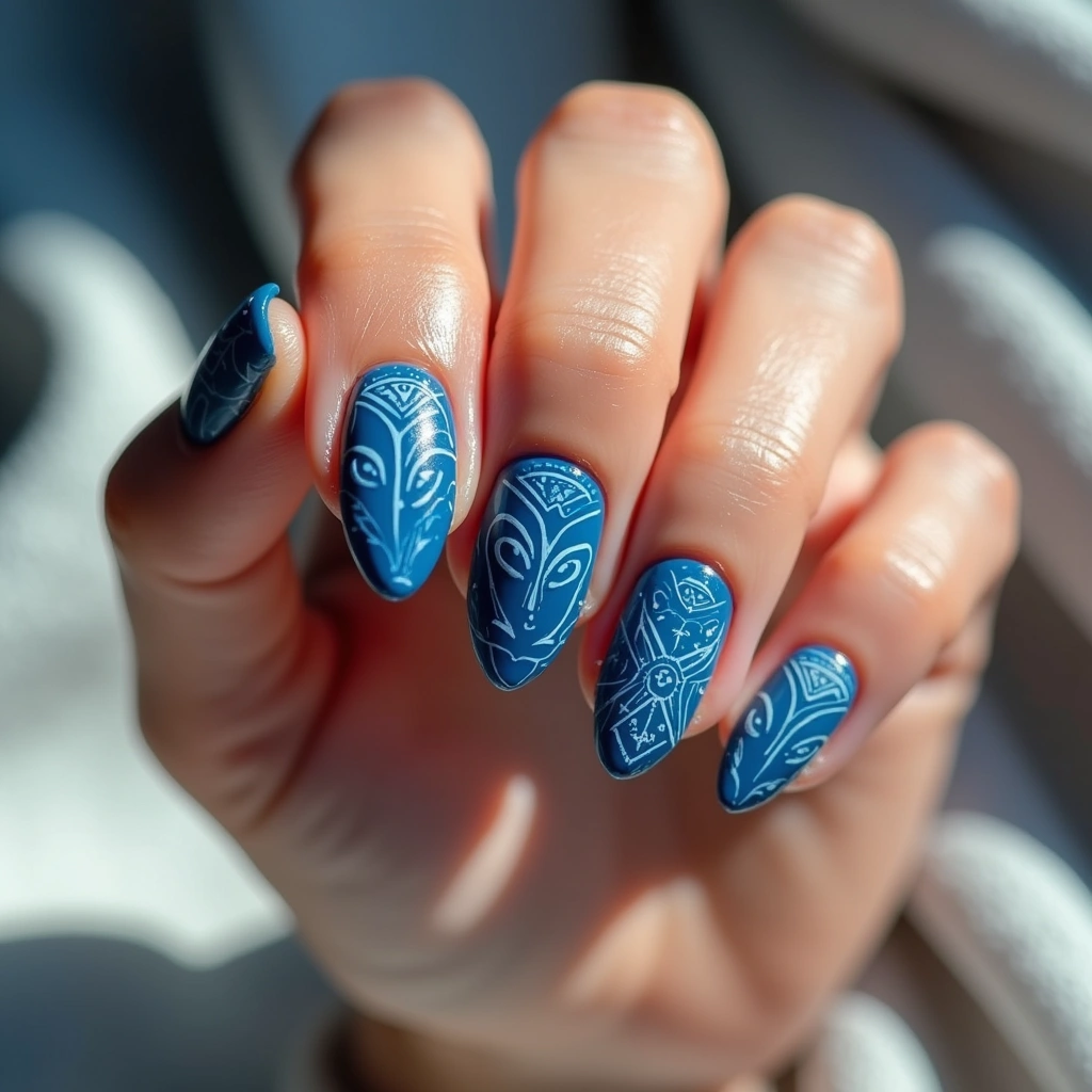Hieroglyphic Alien Blue