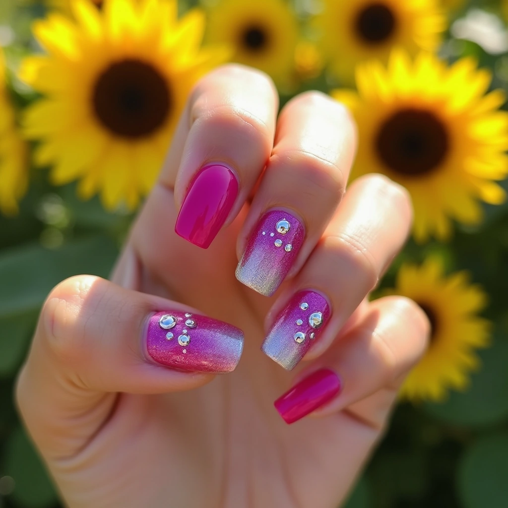 Fuchsia Silver Floral
