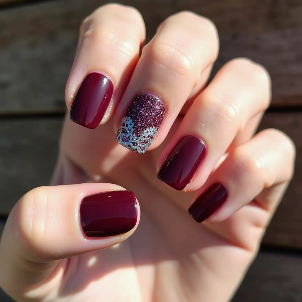 Burgundy Silver Romance