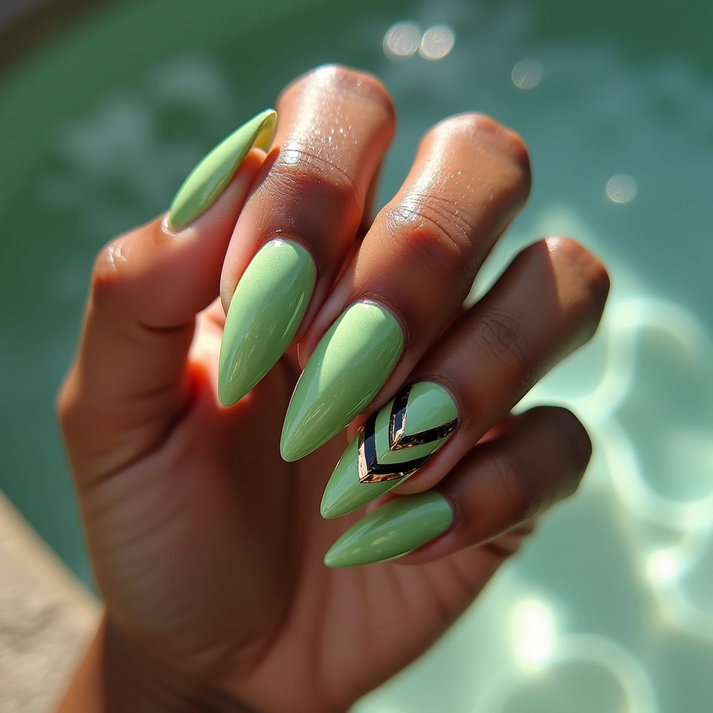 Geometric Apple Green