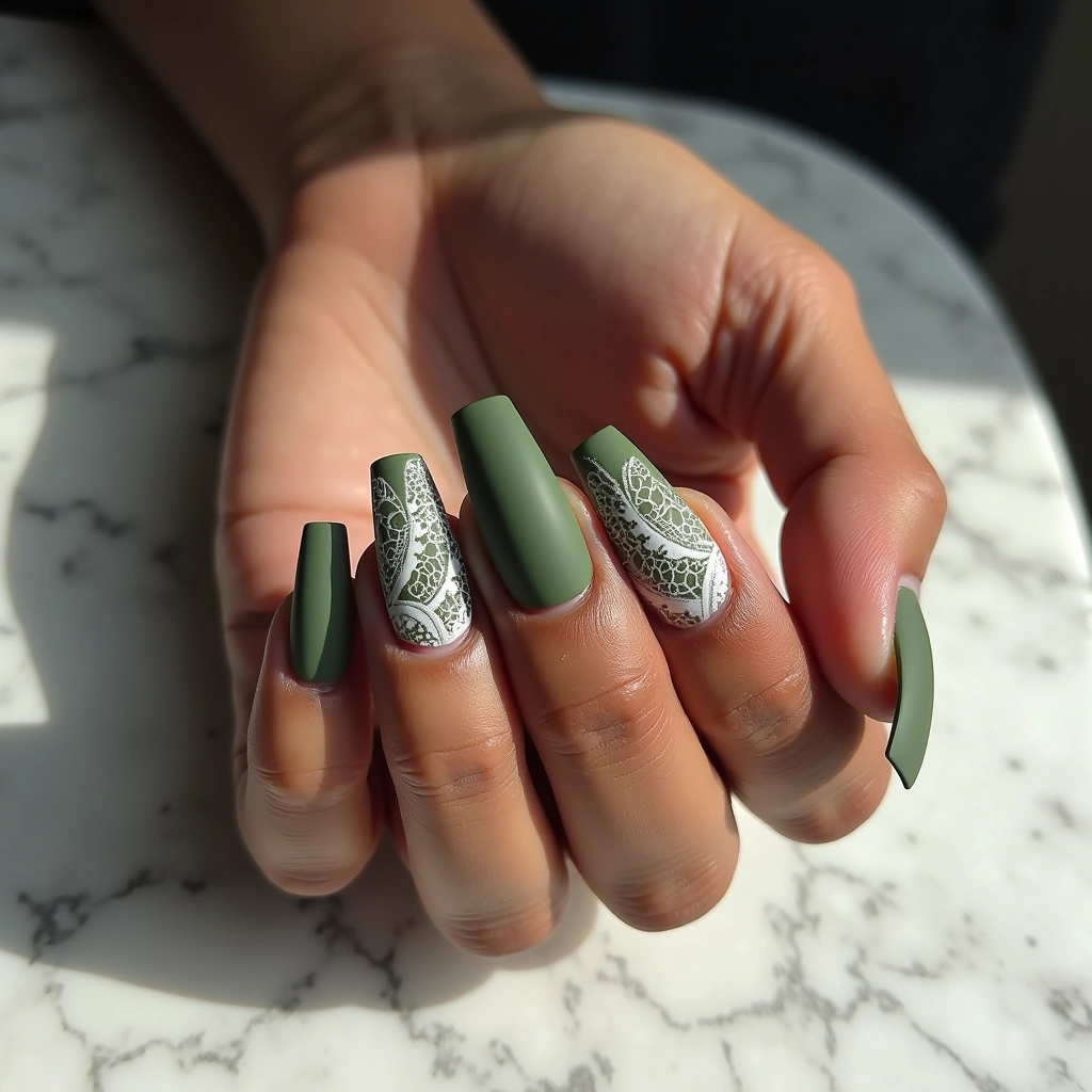Sophisticated Olive Lace