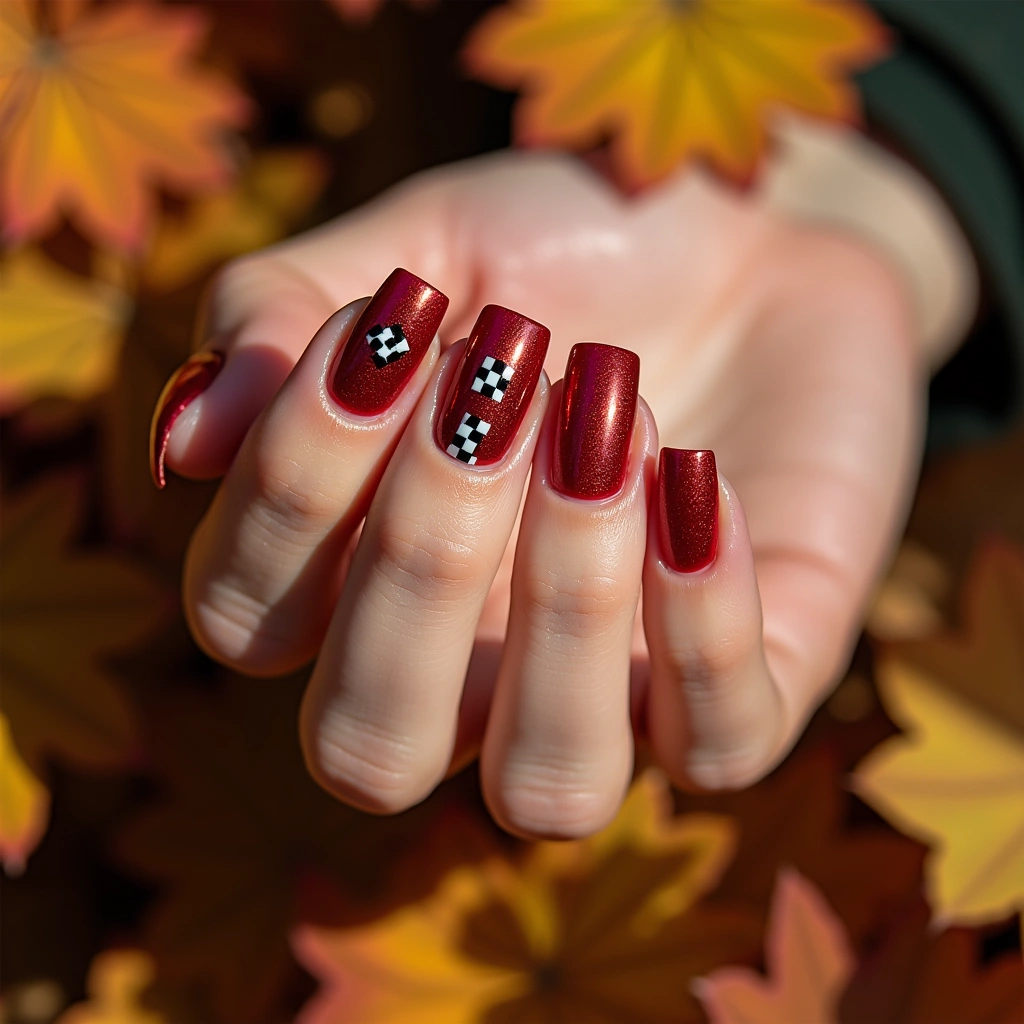 Retro Red Square Checkerboard