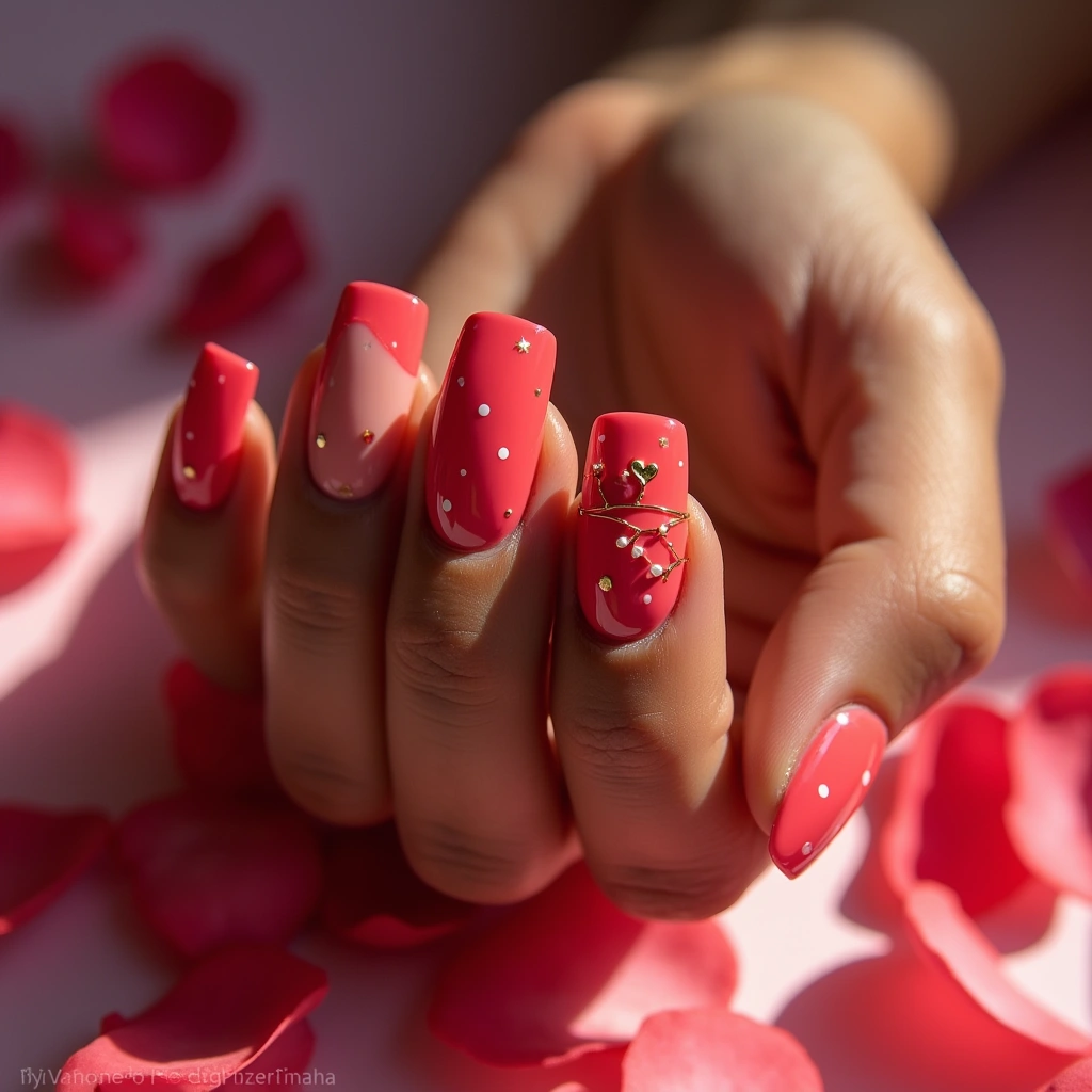 Polka Dots Red Square