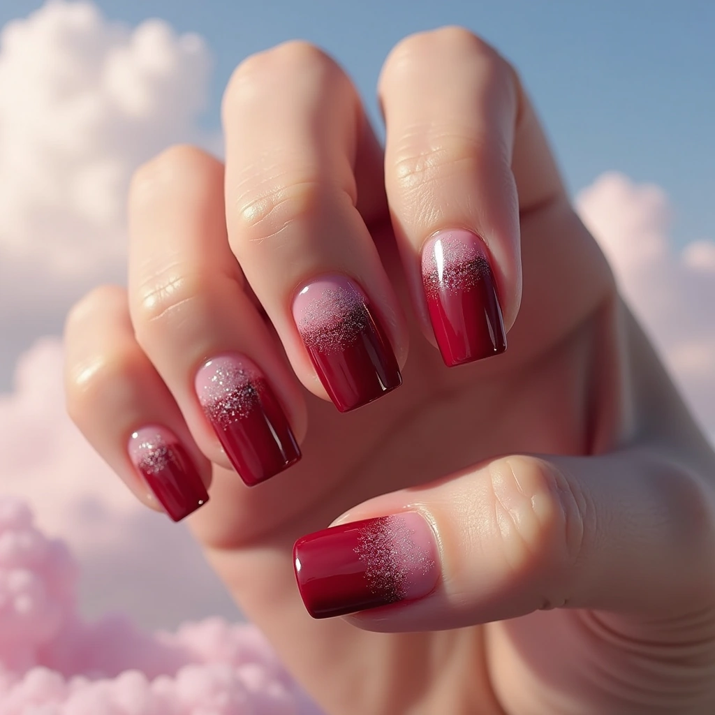 Gradient Red Square Elegance