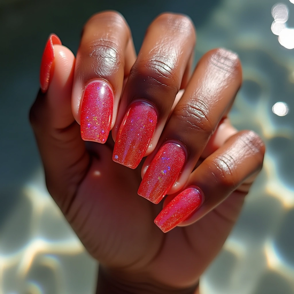 Holographic Red Jelly Glow