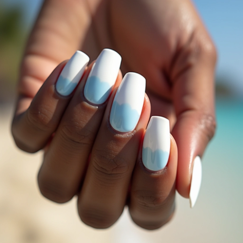 Baby Blue Ombre Milky White