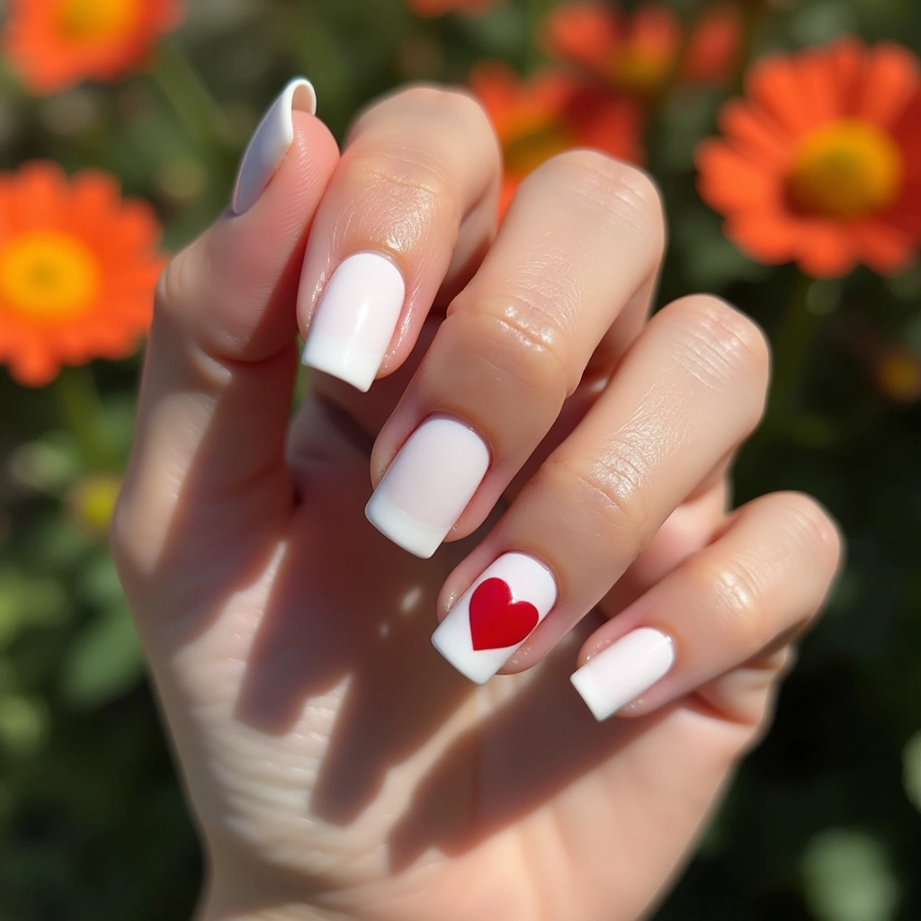 Romantic Red Heart Milky White