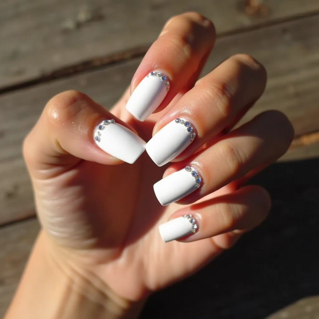 Glamorous Rhinestones Milky White