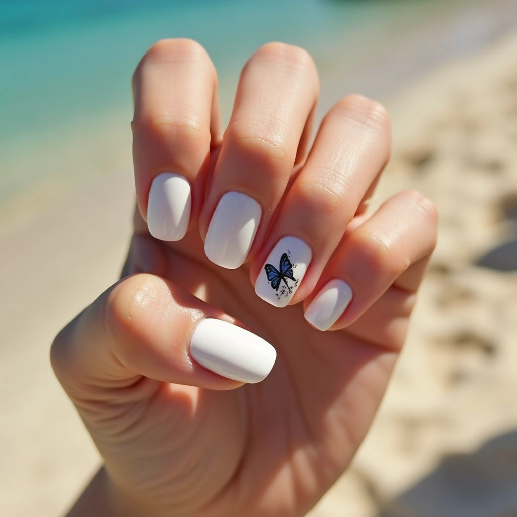 Whimsical Butterfly Milky White