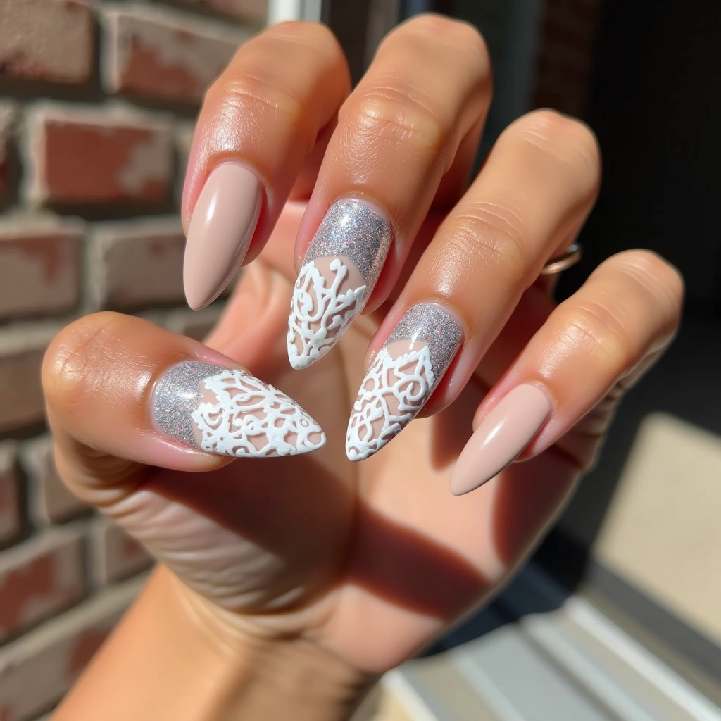 Romantic Lace Nude With Sparkle
