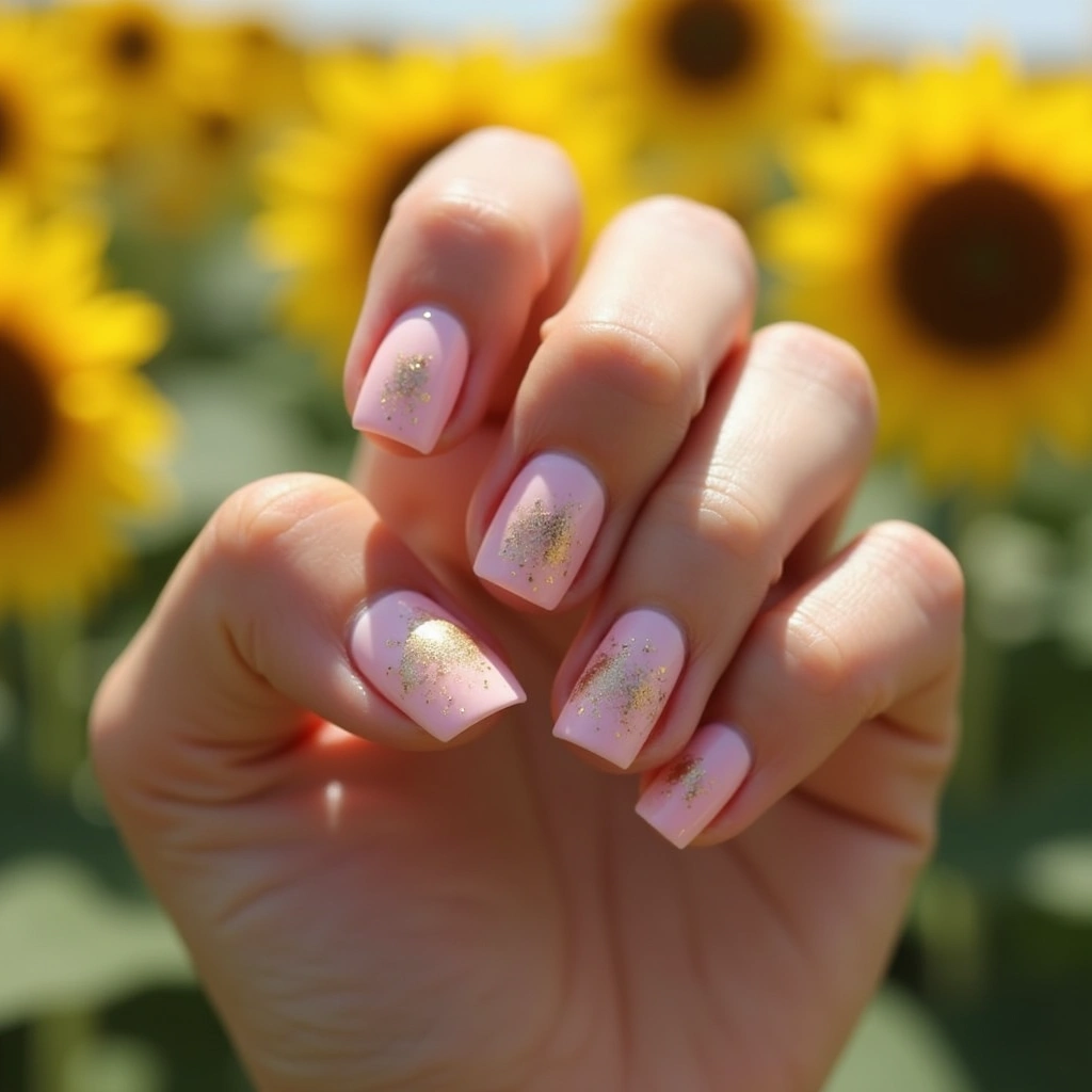 Glam Ombre Nude With Glitter