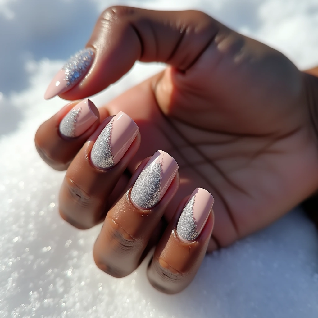 Stunning Gradient Nude With Glitter