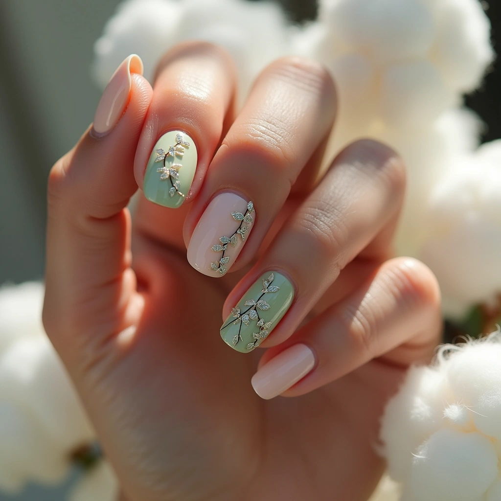 Nature-Inspired Nude With Glitter