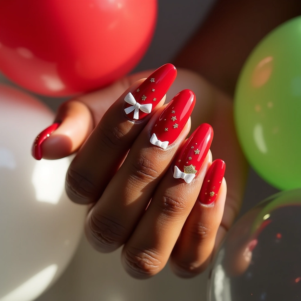 Glossy Red Christmas Bow