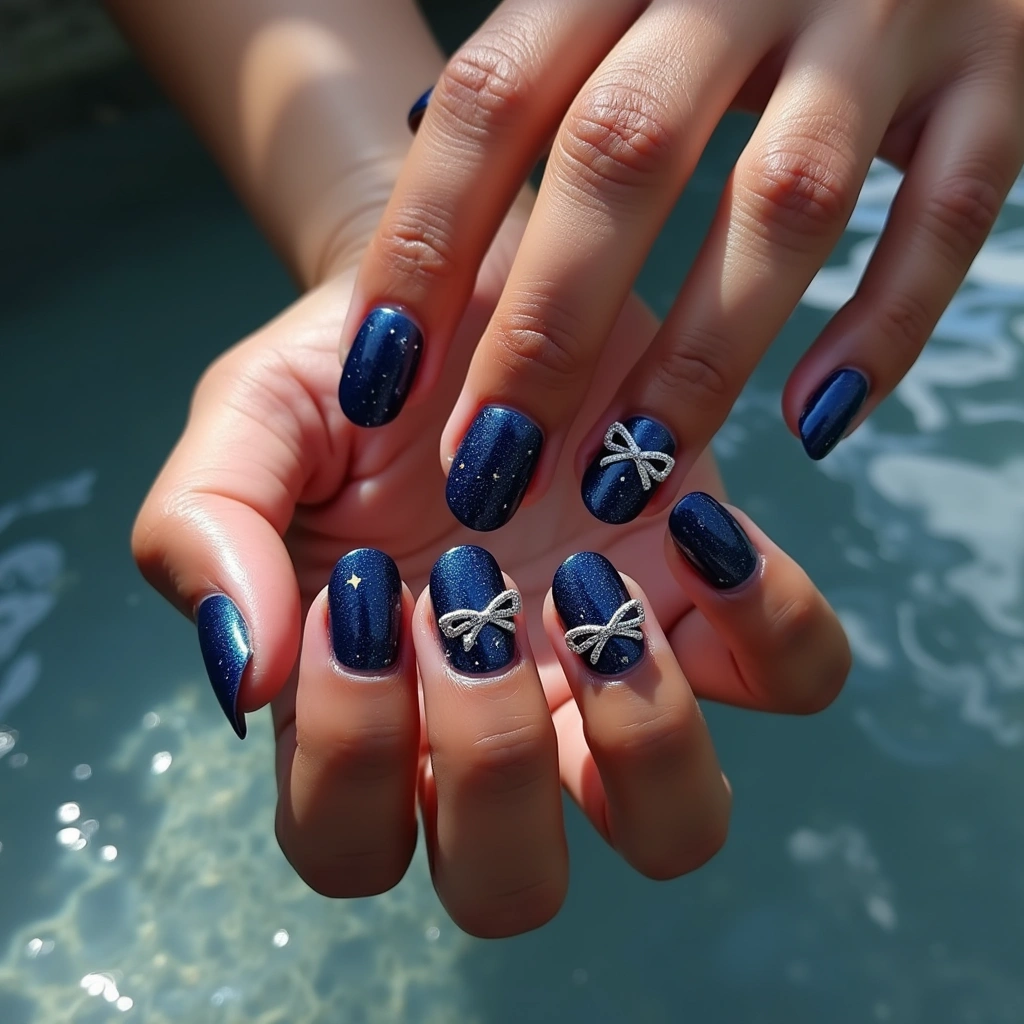 Navy Starry Night Bow