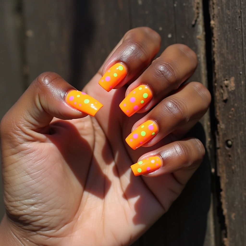 Playful Neon Polka Dots