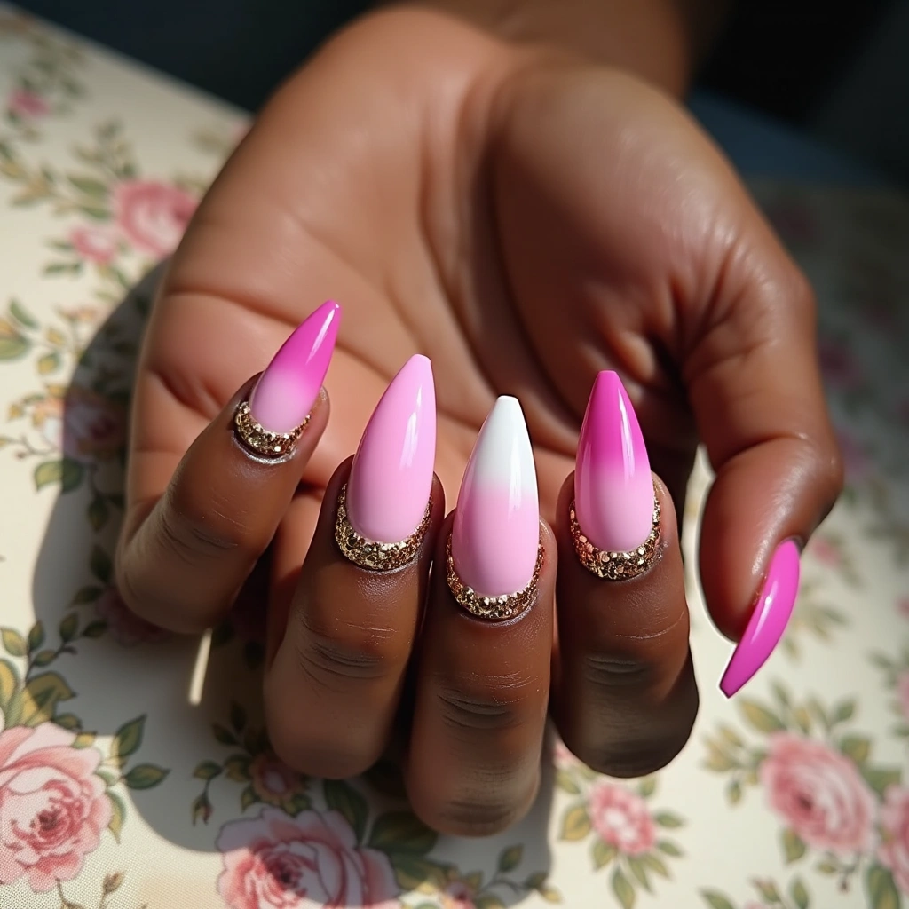 Ombre Glam Pink Stiletto