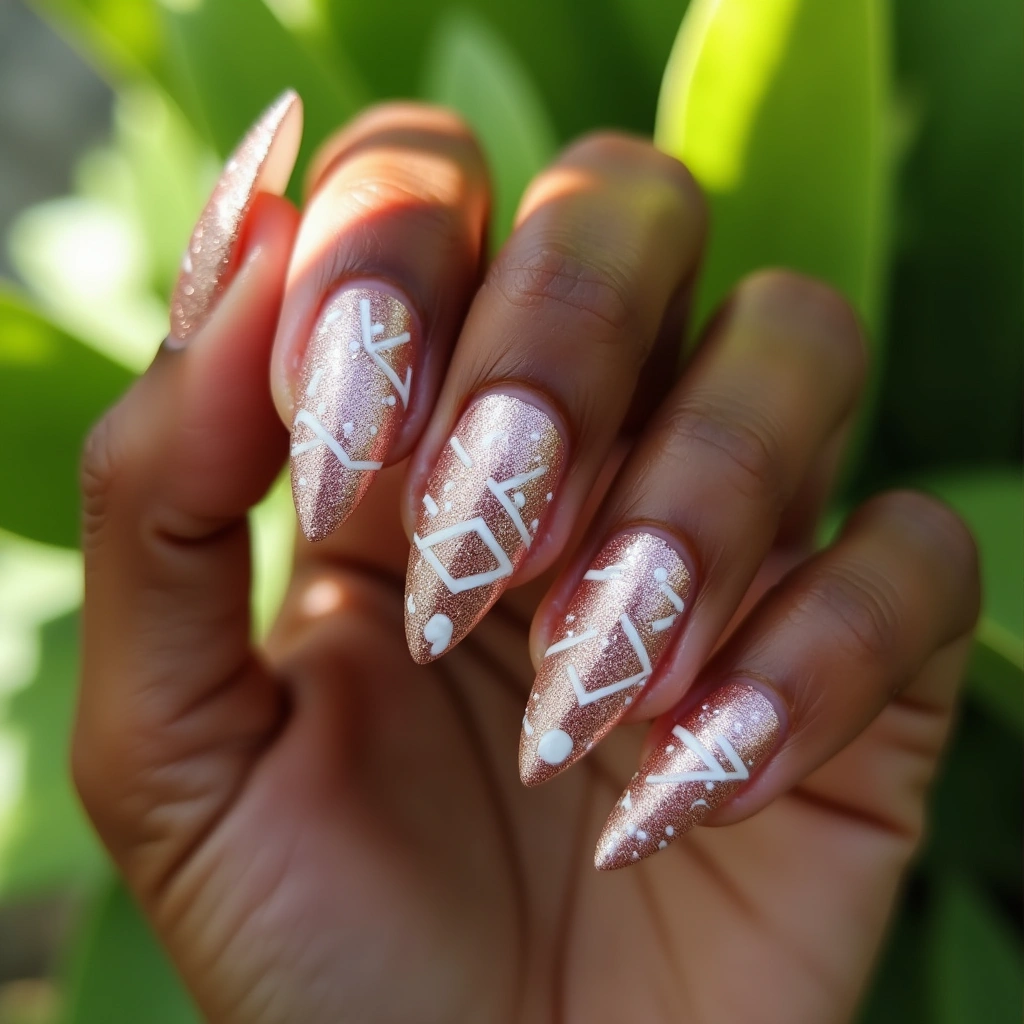 Geometric Sparkle Pink Stiletto