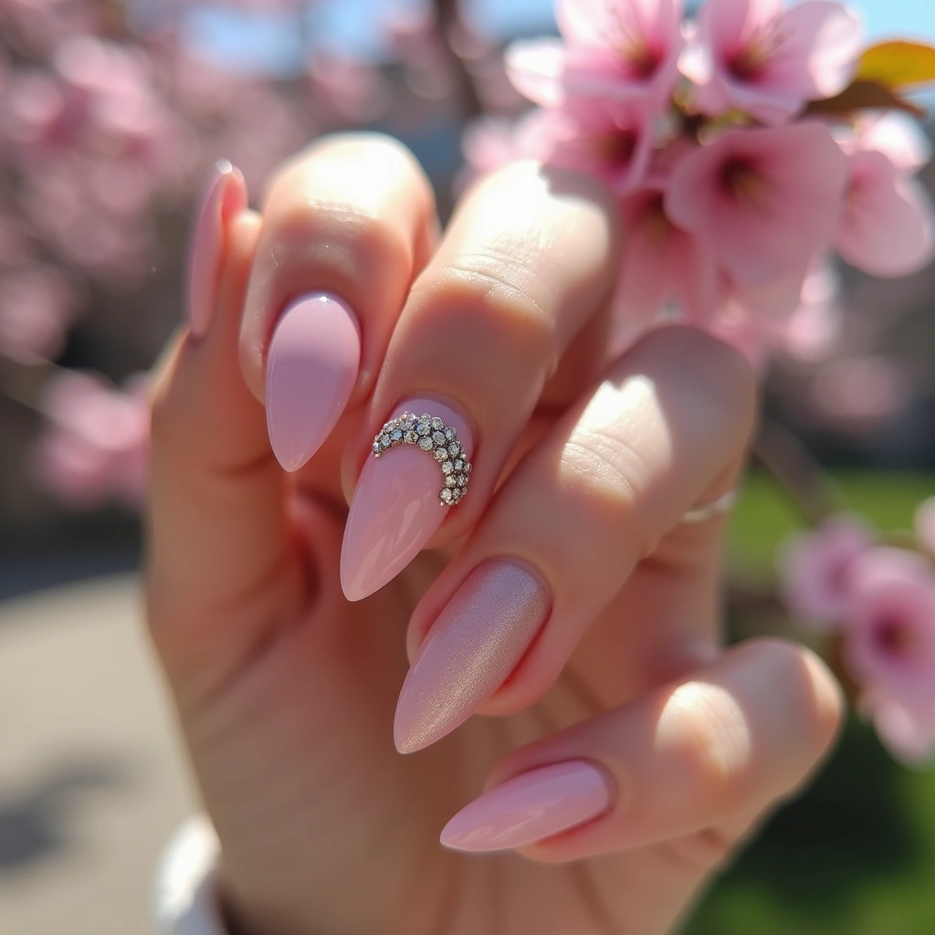 Crescent Blush Pink Stiletto